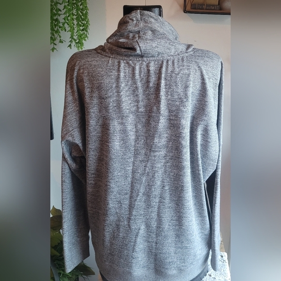 Hyba Grey Heathered Cowl Turtleneck Sweatshirt XL - Picture 6 of 7